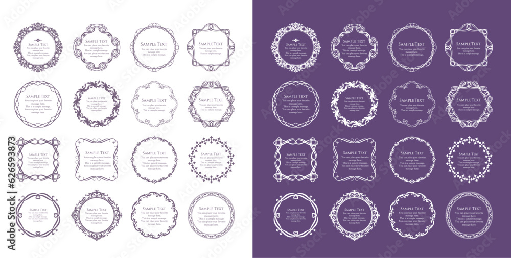 高級感のあるビンテージ調のフレームデザインセット