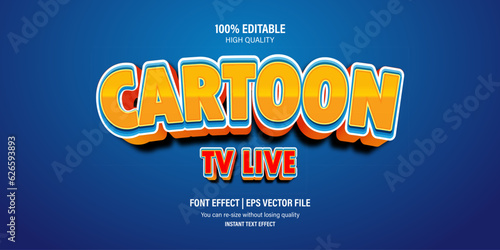 Cartoon 3d text effect, Editable 3d text effect.