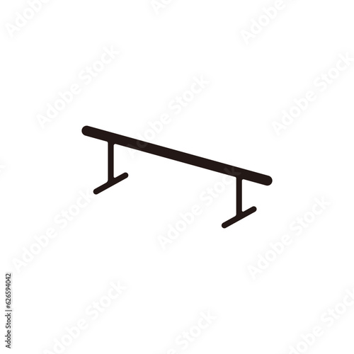 Flat rail icon.Flat silhouette version.