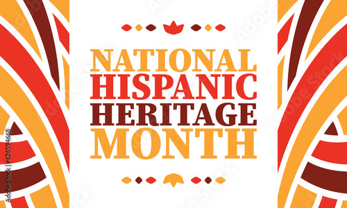 National Hispanic Heritage Month in United States. Celebrate annual in September and October. Latin American and Hispanic ethnicity culture. National fabric vector textures. Traditional festival