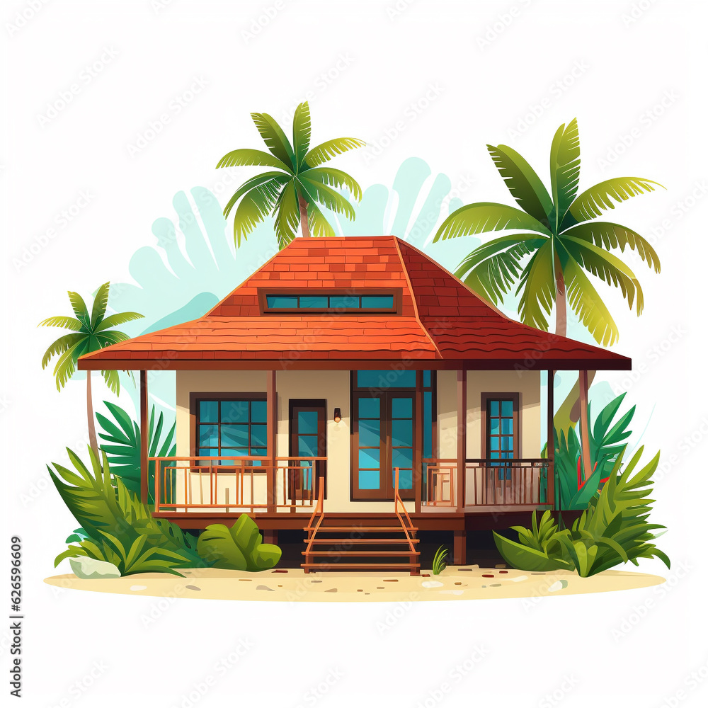 Tropical House Drawing