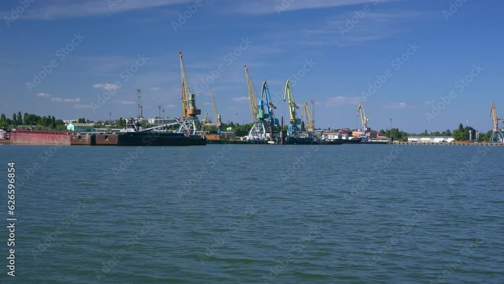 Belgorod-Dnestrovsky port in the estuary of the Dniester River (Black Sea, Ukraine). Belgorod-Dnestrovsky port in the estuary of the Dniester River (Black Sea, Ukraine).