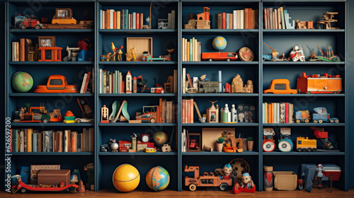 shelves with children toys generative ai