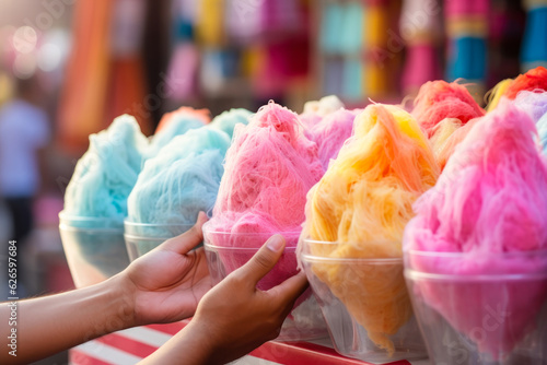 street food cotton candy generative ai photo