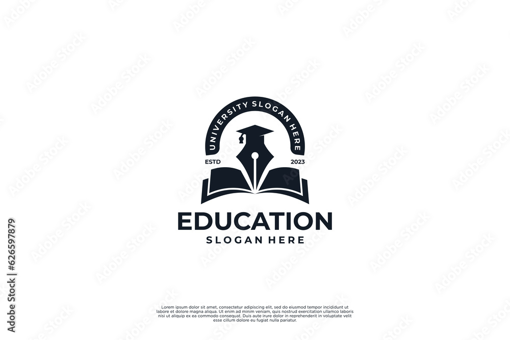 Education and school logo design inspiration. Education and school logo design inspiration.