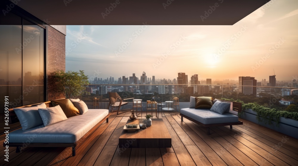 apartment condominium interior design living room and balcony terrace ...