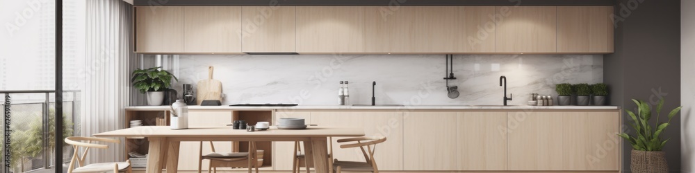 house beautiful interior design banner backdrop of modern natural design dining area with counter top pantry and kitchen background clean and clear daylight room,ai generate house beautiful interior design banner backdrop of modern natural design dining area with counter top pantry and kitchen background clean and clear daylight room,ai generate