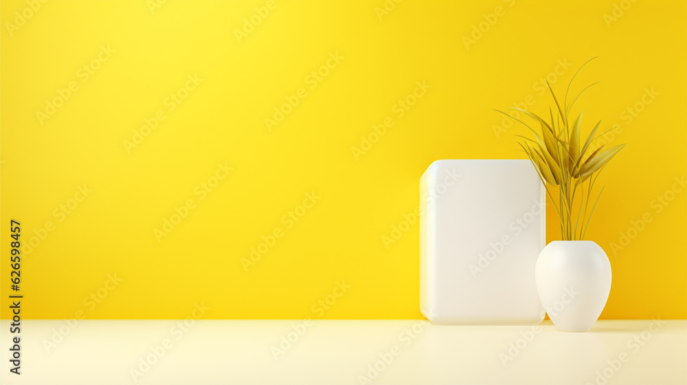 Floral yellow background. Generative AI. Floral yellow background. Generative AI.