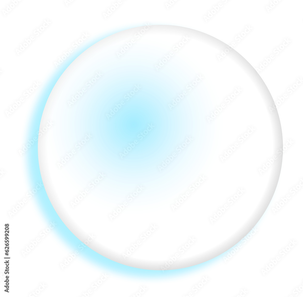 Light Blue Circle. Blurred Transparent Big Dot. No Background. Blue-White Gradient Smiple Round Geometric Element with Blue Shadow. Light Blue Circle. Blurred Transparent Big Dot. No Background. Blue-White Gradient Smiple Round Geometric Element with Blue Shadow.