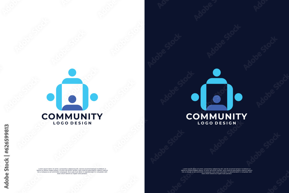 Teamwork and community logo design vector. Diversity and social network logo design template