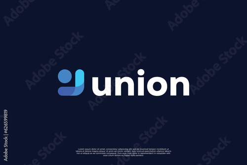 union logo design. teamwork connection symbol. community logo vector. photo