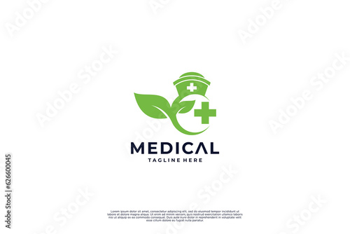 Medical and health logo design. Medical pharmacy logotype.