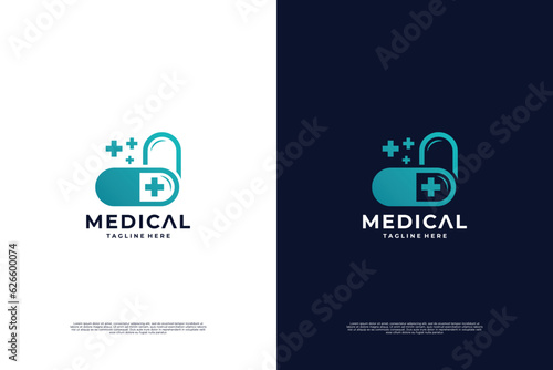 Medical and health logo design. Medical pharmacy logotype.