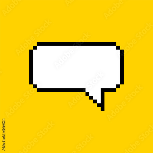 Pixel dialogue box, message vector icon