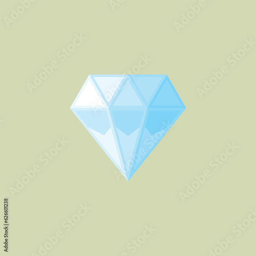 Diamond isolated on white photo-realistic vector illustration, retro style