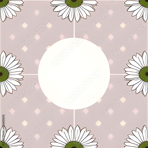background with flowers and circle in the middle for text or copy