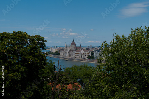 Photography a view from Gellért-Hegy onto the Parliament from Budapest