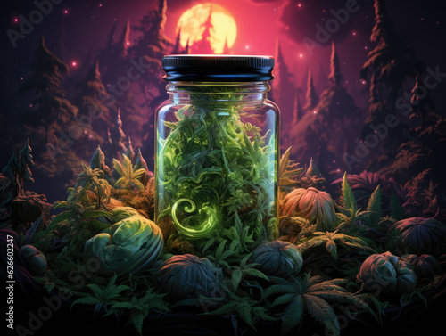 Cannabis extract Vape THC oil Generative AI.