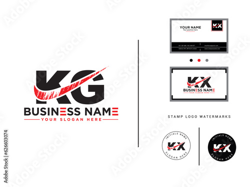 Modern Brush kg Shape Logo Icon, Minimalist kg Logo Letter Design