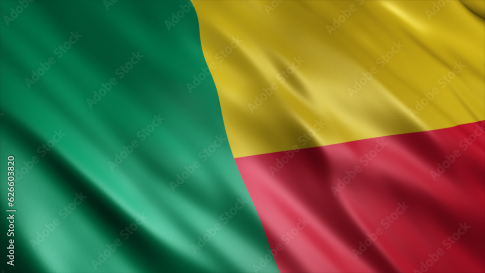 Benin National Flag, High Quality Waving Flag Image 
