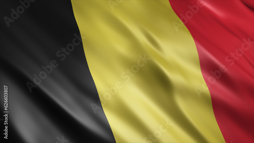 Belgium National Flag, High Quality Waving Flag Image 