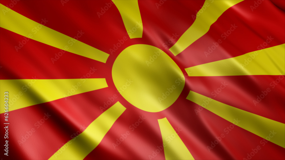 Macedonia National Flag, High Quality Waving Flag Image Macedonia National Flag, High Quality Waving Flag Image