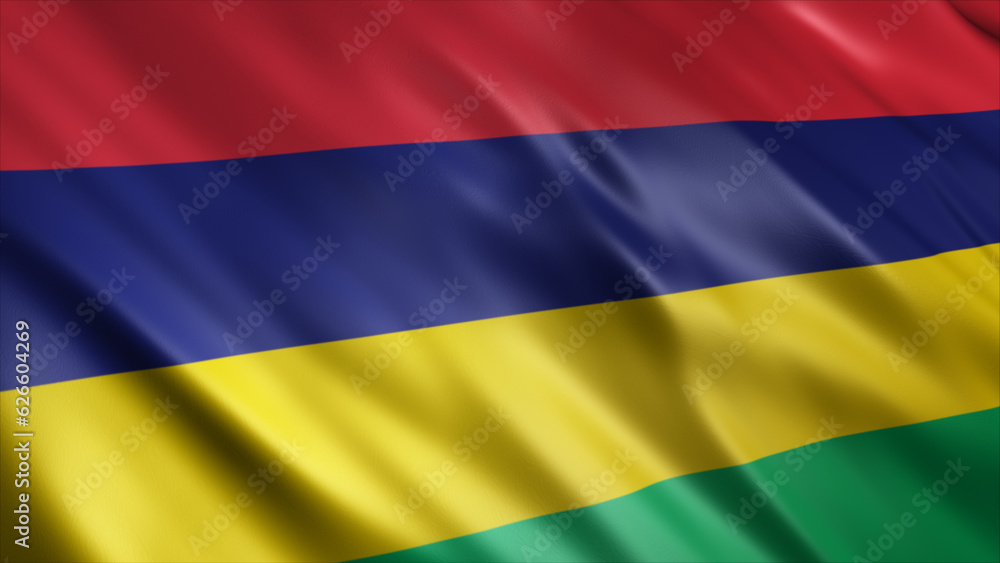 Naklejka premium Mauritius National Flag, High Quality Waving Flag Image 