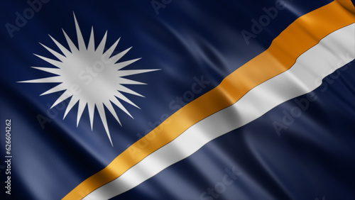 Marshall Islands National Flag, High Quality Waving Flag Image 