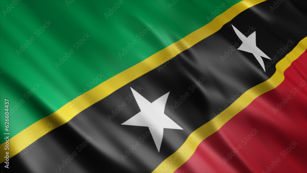 Saint Kitts and Nevis National Flag, High Quality Waving Flag Image Saint Kitts and Nevis National Flag, High Quality Waving Flag Image