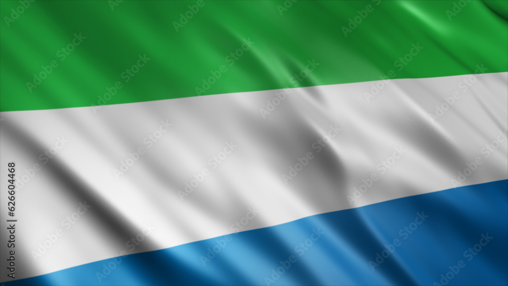 Sierra Leone National Flag, High Quality Waving Flag Image 