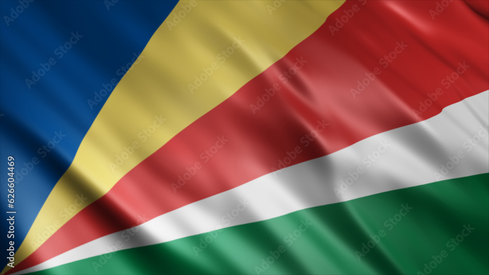 Obraz premium Seychelles National Flag, High Quality Waving Flag Image 