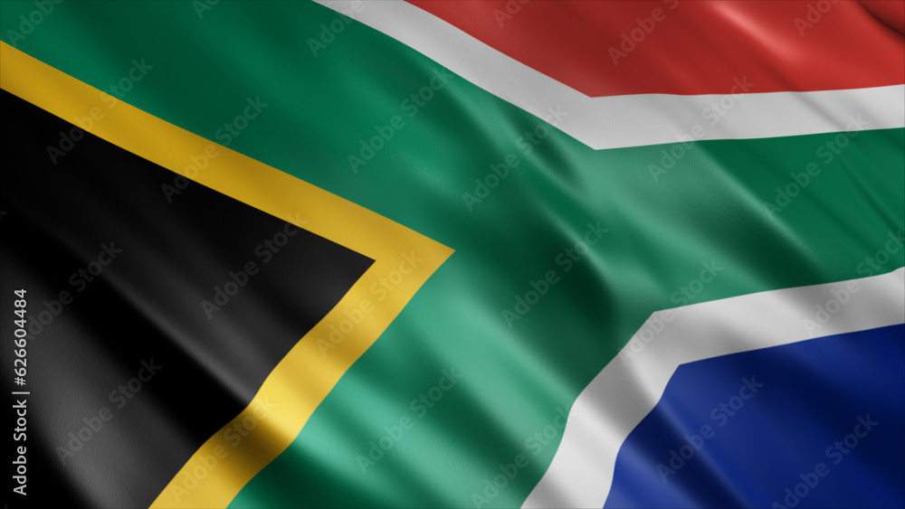 Fototapeta premium South Africa National Flag, High Quality Waving Flag Image 