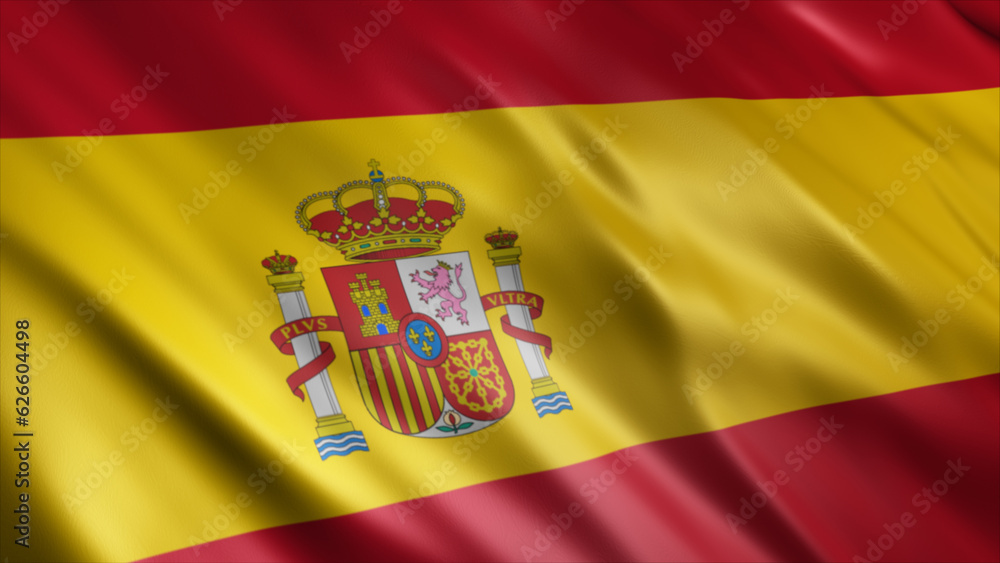 Obraz premium Spain National Flag, High Quality Waving Flag Image 