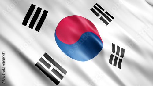 South Korea National Flag, High Quality Waving Flag Image 