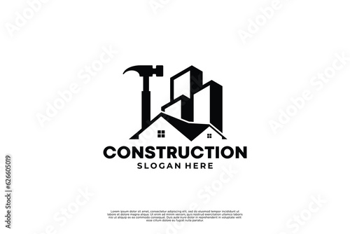 Building construction logo design template.