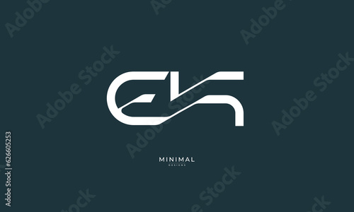 Alphabet letter icon logo EK