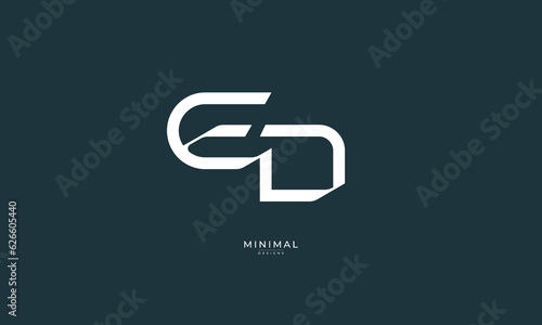 Alphabet letter icon logo ED