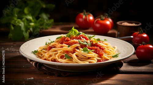 Pasta Dish with Tomato Sauce, Generative AI