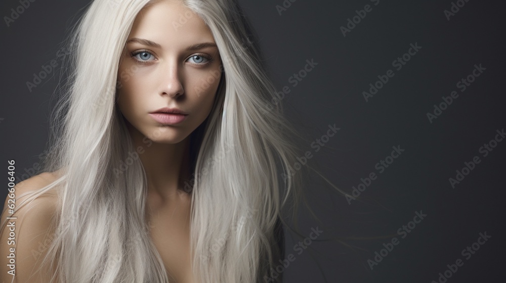 Photo of young beautiful woman with magnificent hair. fashion studio portrait Photo of young beautiful woman with magnificent hair. fashion studio portrait