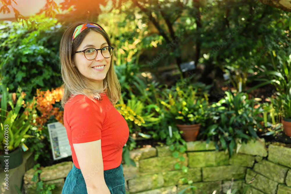 Young student woman in a botanical garden Young student woman in a botanical garden