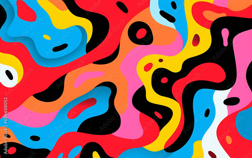 Abstract colorful liquid pattern. Generative AI technology.