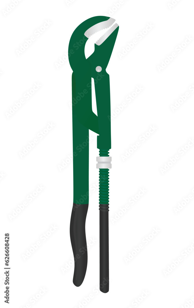 Green adjustable pliers. vector illustration Green adjustable pliers. vector illustration