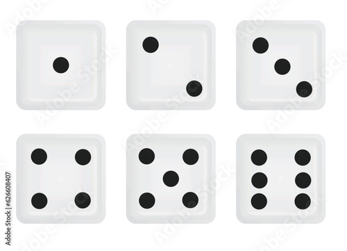 All dices numbers. vector illustration
