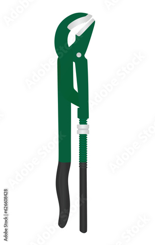 Green adjustable pliers. vector illustration