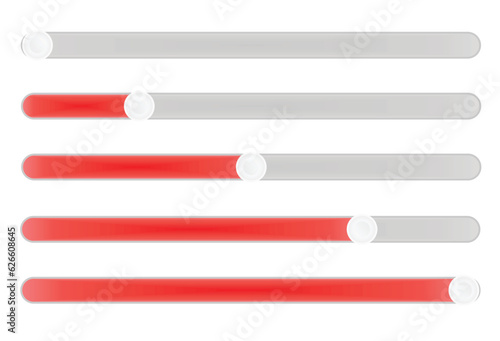 Red slider bar. vector illustration