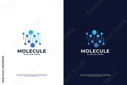 Abstract molecule connection logo design. Nanotechnology logo for Scientific laboratory