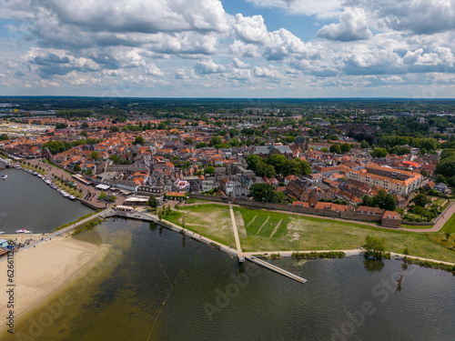 Aerial drone photo of the town Harderwijk in Gelderland, the Netherlands