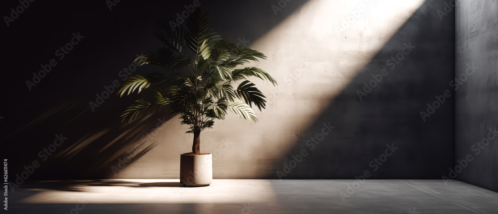 Image showcasing Loft contemporary interior mockup. Empty spacious apartment, room with ...