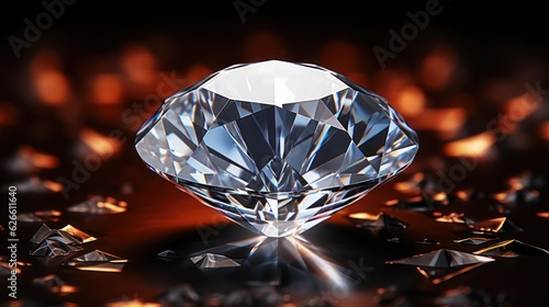 Diamond. Beautiful Diamond Isolated on a Bokeh Background. Gem. Background With a Copy Space. Brilliant. Made With Generative AI.