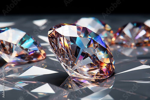 Diamond.beautiful Diamond Isolated. Background With a Copy Space. Brilliant. Made With Generative AI.